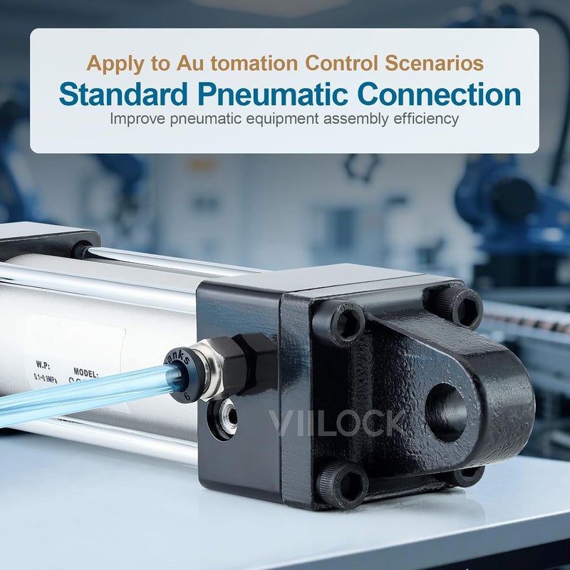 VIILOCK Pneumatic Air Cylinder SC63 Foot Flange, Clevis Mounting Bracket Link Base CA-63 with 4 Screws - Image 4